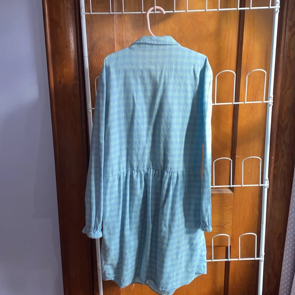 Vineyard Vines blue and purple plaid flannel dress size 12